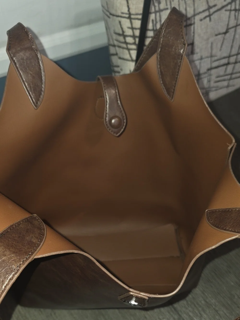 Faux Leather Medium Size Tote